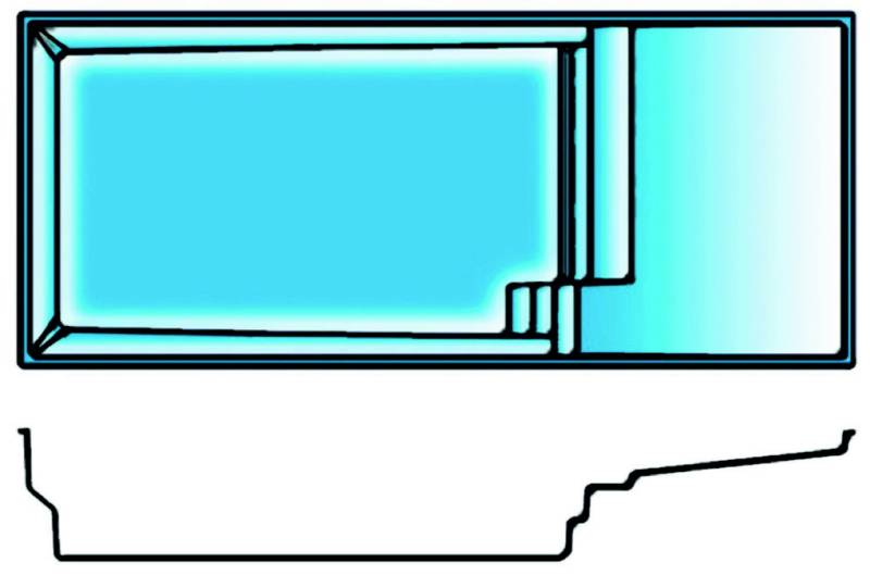 La gammes Plaisance Plage XXL  – Petite, Moyen et grande Piscine coque avec plage – Piscines Provence Polyester à Barjols près d’Aix-en-Provence