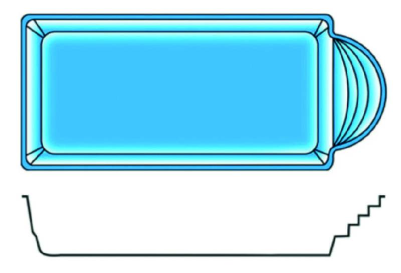 Romaine Fond Plat – Piscine coque romaine fond plat – Piscines Provence Polyester à Brignoles près d’Aix-en-Provence