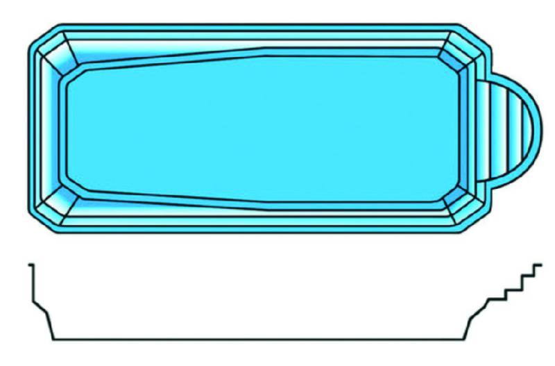 Romaine A et B – Piscine coque romaine élégante – Piscines Provence Polyester à Barjols près d’Aix-en-Provence