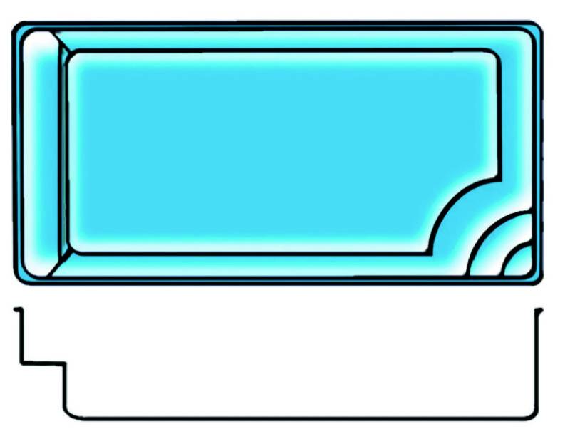 Norma + – Piscine coque rectangulaire compacte – Piscines Provence Polyester à Brignoles près d’Aix-en-Provence