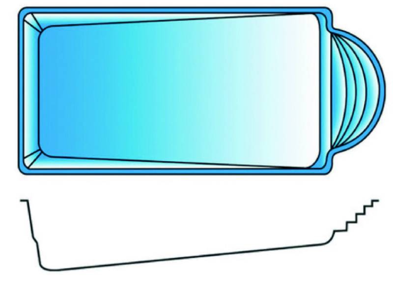 Jupiter – Piscine coque romaine haut de gamme – Piscines Provence Polyester à Brignoles près d’Aix-en-Provence